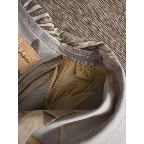 Tommy Bahama Mens XXL Hawaiian Silk Shirt Floral Hibiscus Blue Button Down - Picture 4 of 5